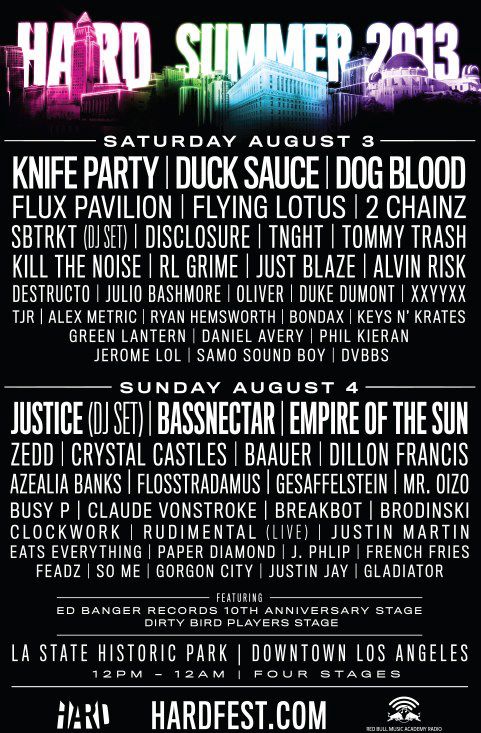 Hard Summer 2013 Lineup